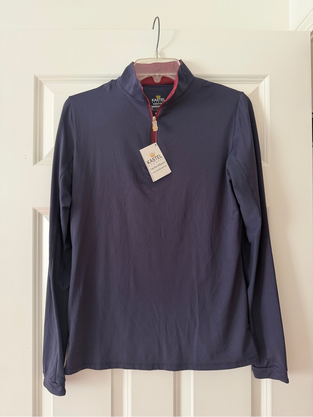 Ladies kastel Denmark equestrian Navy Long-Sleeve Quarter-Zip Shirt medium nwt